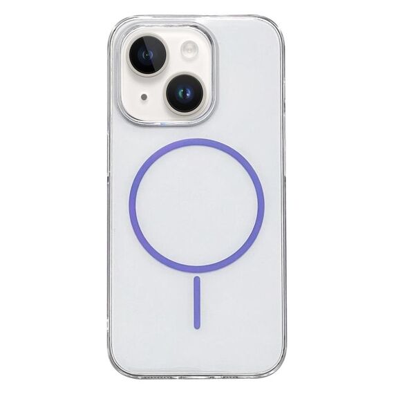 Per iPhone 15 Plus / 14 Plus Custodia per telefono MagSafe sottile in PC trasparente (viola)