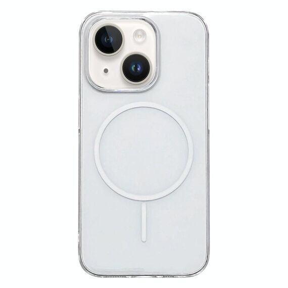 Per iPhone 15 Custodia per telefono MagSafe sottile in PC trasparente (bianco)