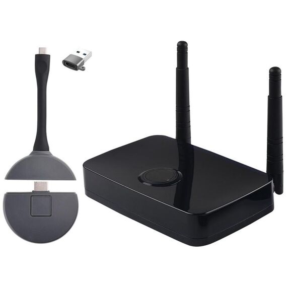 Measy AM1810 Proiettore schermo wireless 3 in 1 con trasmettitore e ricevitore, spina: spina UE