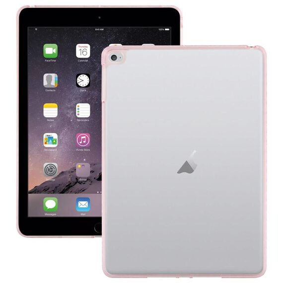 Custodia per tablet in acrilico trasparente ibrida in TPU colorato per iPad 9.7 2017/2018/Air 2 (rosa)