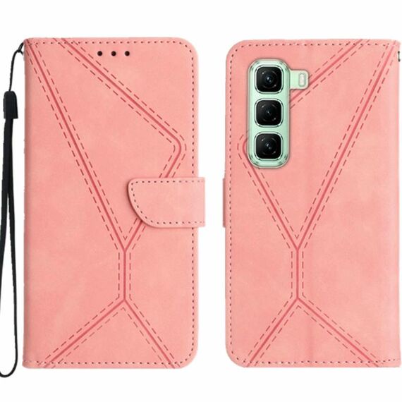 Per Infinix Hot 50 Pro+ 4G Custodia per telefono in pelle goffrata con cuciture (rosa)