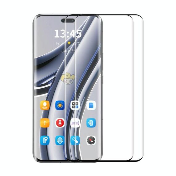 Per Honor Magic6 Pro 2 pezzi ENKAY Hat-Prince Pellicola in vetro temperato con colla laterale a copertura totale e piegatura a caldo