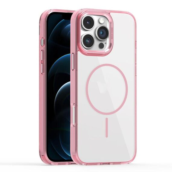 Per iPhone 12 Pro Max Star Shield Thin Circle MagSafe Custodia per telefono (rosa)