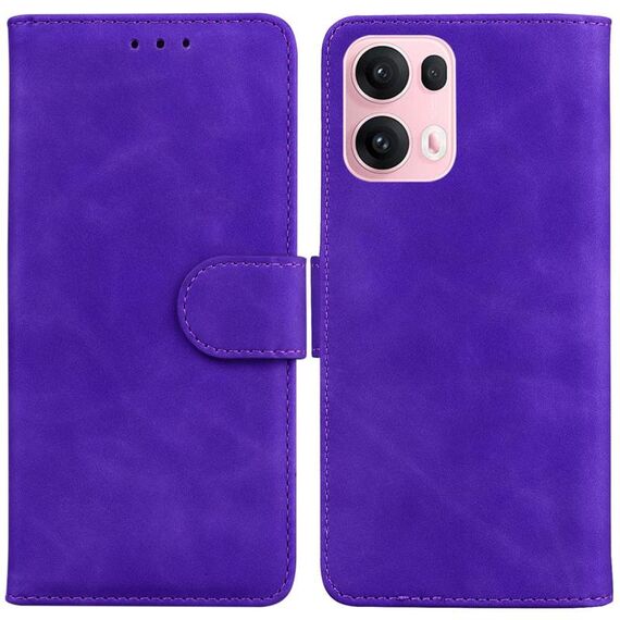 Per OPPO Reno13 Pro Custodia per telefono in pelle Flip Global Skin Feel Pure Color (viola)