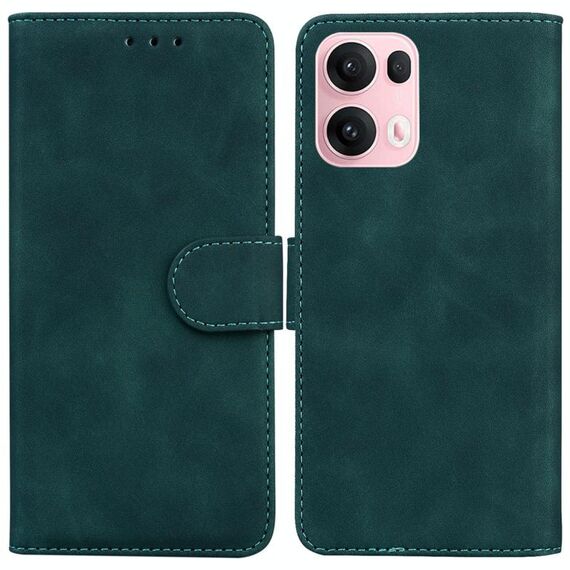 Per OPPO Reno13 Pro Custodia per telefono in pelle Flip Global Skin Feel Pure Color (verde)