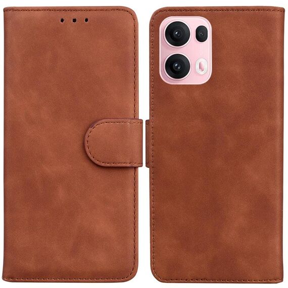 Per OPPO Reno13 Pro Custodia per telefono in pelle Flip Global Skin Feel Pure Color (marrone)