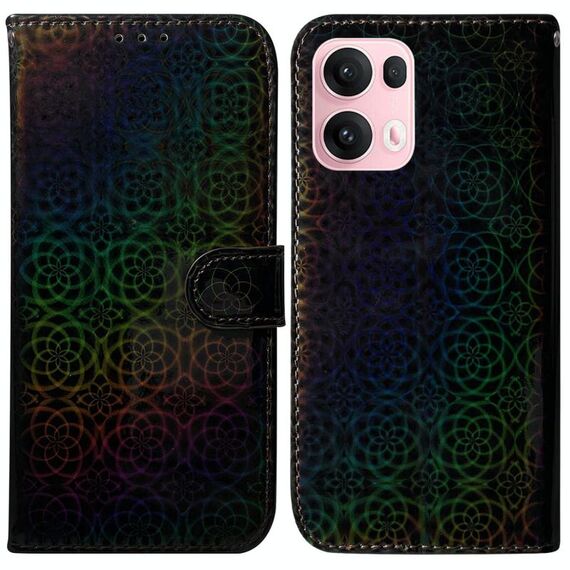 Per OPPO Reno13 Pro Global Custodia per telefono in pelle con fibbia magnetica colorata (nero)