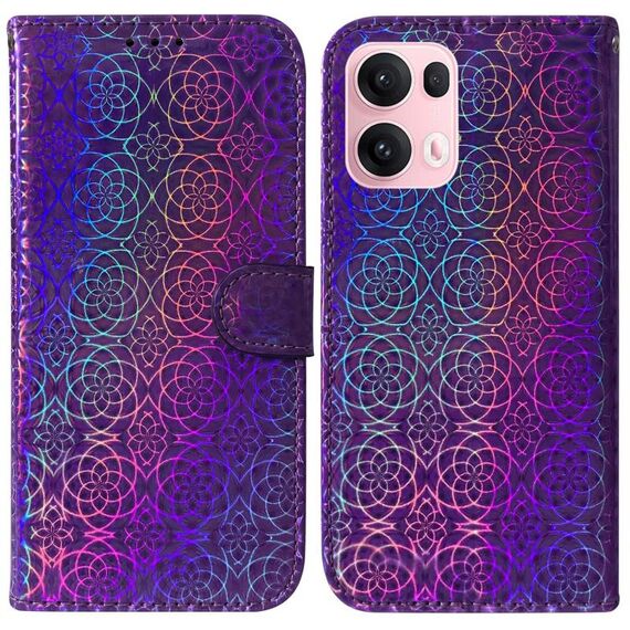 Per OPPO Reno13 Pro Global Custodia per telefono in pelle con fibbia magnetica colorata (viola)