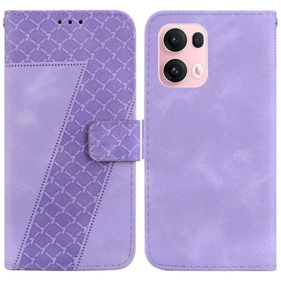 Per OPPO Reno13 Pro Custodia per telefono in pelle goffrata a sette forme globali (viola)