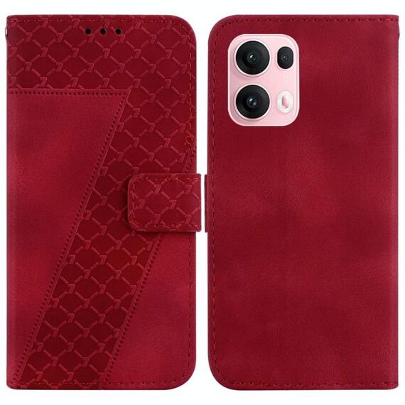 Per OPPO Reno13 Pro Custodia per telefono in pelle goffrata a sette forme globali (rosso)