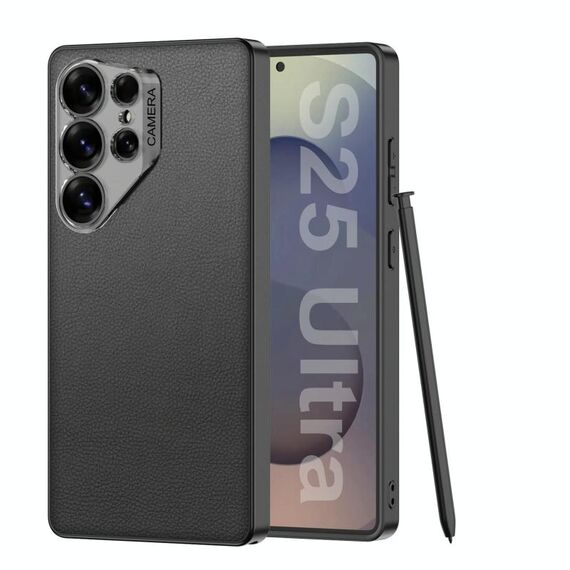 Per Samsung Galaxy S25 Ultra 5G GKK Ruijie Custodia per telefono ultrasottile in pelle, penna non inclusa (nero)