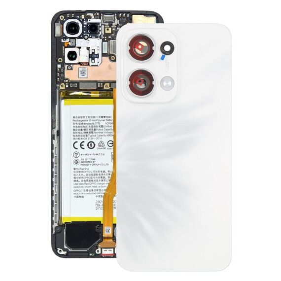 Per OPPO Reno13 Cover posteriore batteria originale con copriobiettivo fotocamera (bianco)