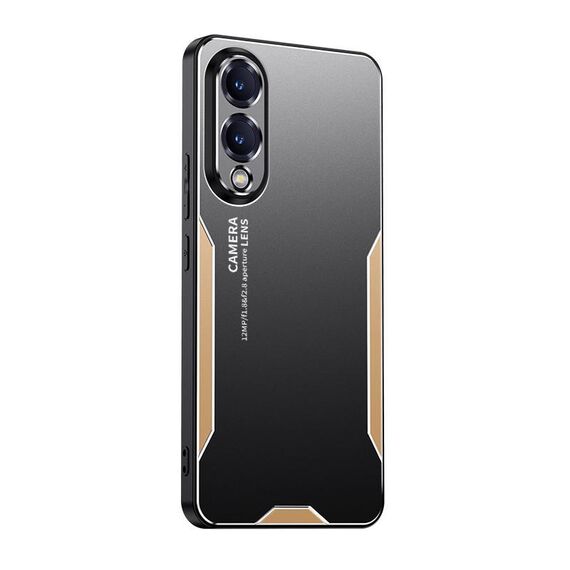 Per Samsung Galaxy S25 Edge 5G Blade Series Custodia per telefono in metallo ibrida in TPU (oro)