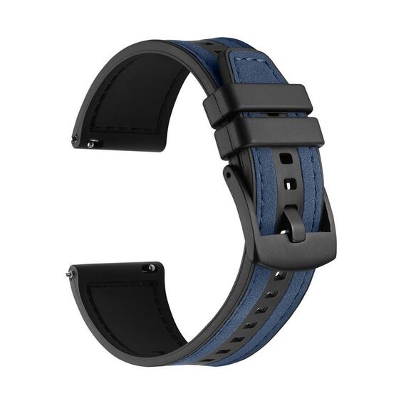 Per Samsung Galaxy Watch / Huawei GT3 22mm Cinturino in silicone in pelle a sgancio rapido universale (blu)