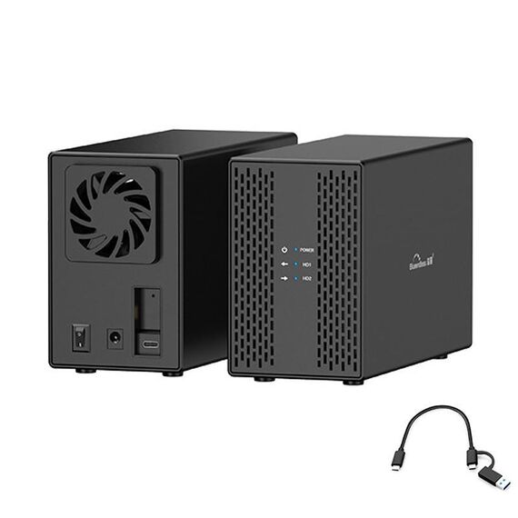 Blueendless DB3502F USB3.0/Type-C Non-array 2.5/3.5 pollici Dual-Bay Mobile Hard Disk Box (AU Plug)