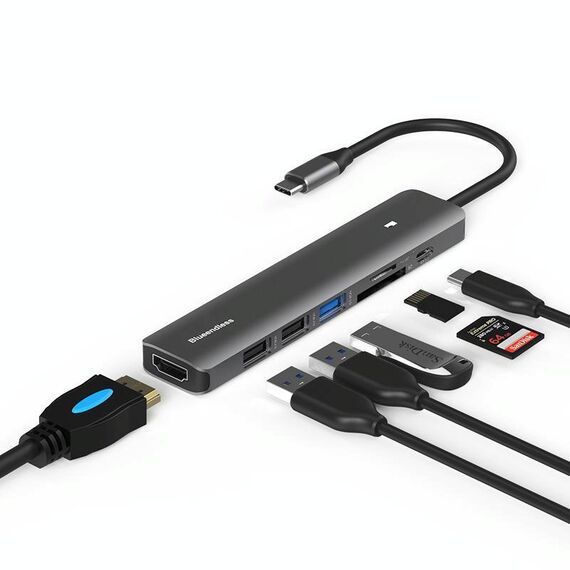 Stazione di docking multifunzionale Blueendless Type-C 7 in 1 HDMI + PD + USB3.0 + USB2.0 x 2 + SD + TF
