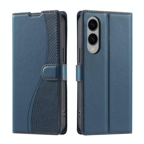 Per Samsung Galaxy S25 Edge 5G Voltage Custodia per telefono in pelle ultra sottile a pois (blu)