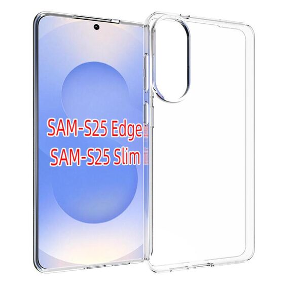Per Samsung Galaxy S25 Edge 5G Custodia per telefono in TPU con texture impermeabile (trasparente)