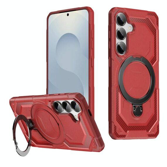 Per Samsung Galaxy S24 5G Custodia per telefono con supporto MagSafe satinato (rosso)