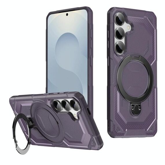 Per Samsung Galaxy S24 5G Custodia per telefono con supporto MagSafe satinato (viola)