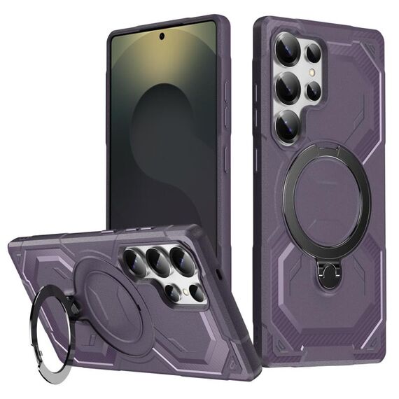 Per Samsung Galaxy S25 Ultra 5G Custodia per telefono con supporto MagSafe satinato (viola)