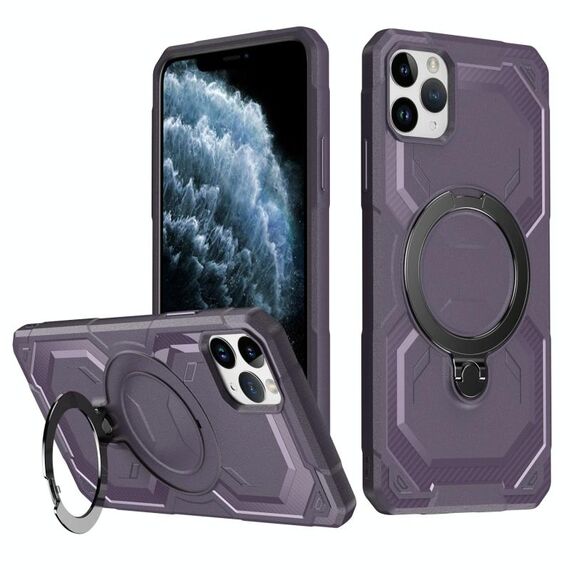 Per iPhone 11 Pro Custodia per telefono con supporto MagSafe satinato (viola)