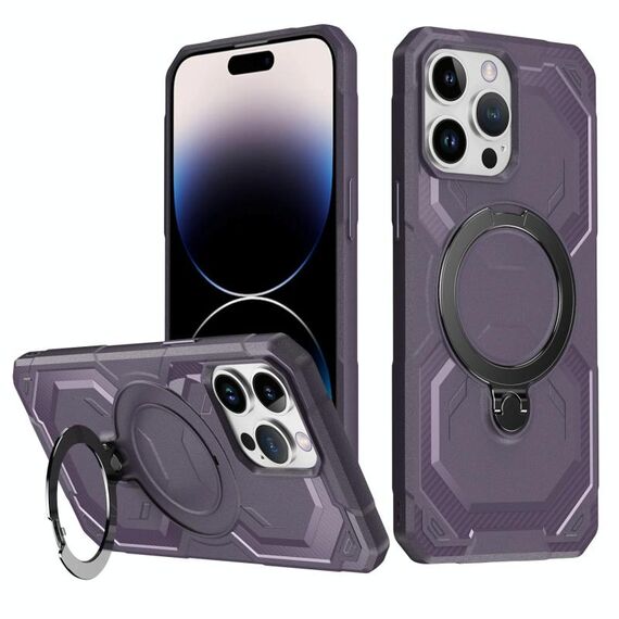 Per iPhone 15 Pro Custodia per telefono con supporto MagSafe satinato (viola)
