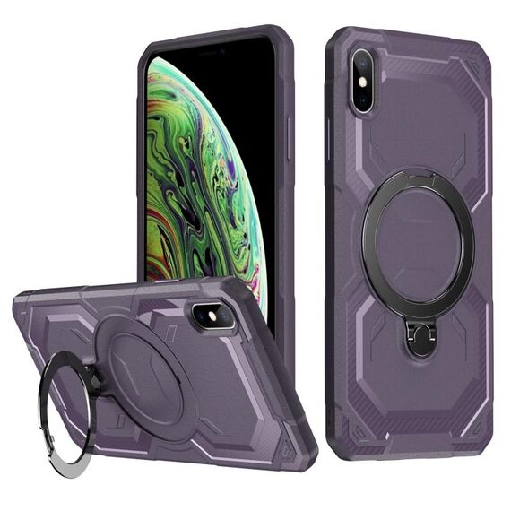 Per iPhone XS Max Custodia per telefono con supporto MagSafe satinato (viola)