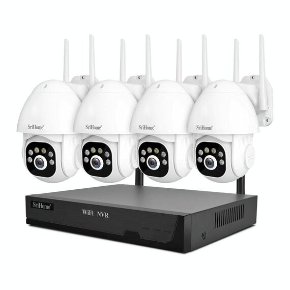 SriHome NVS001E-IPC039B 5MP 8CH HD NVR Set di telecamere wireless, spina: spina USA