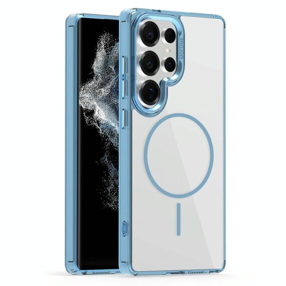 Per Samsung Galaxy S22 Ultra 5G Star Shield Thin Circle MagSafe Custodia per telefono (azzurro chiaro)