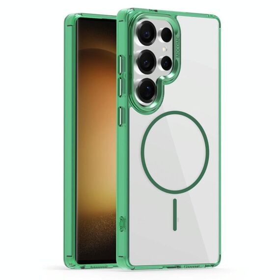 Per Samsung Galaxy S23 Ultra 5G Star Shield Thin Circle MagSafe Custodia per telefono (verde)