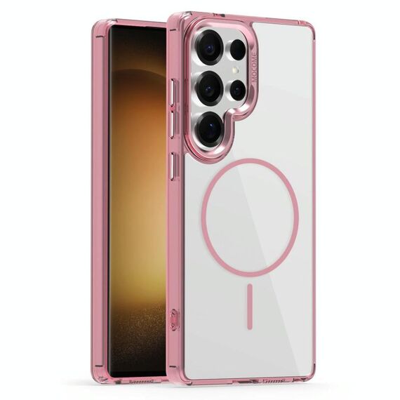 Per Samsung Galaxy S23 Ultra 5G Star Shield Thin Circle MagSafe Custodia per telefono (rosa)