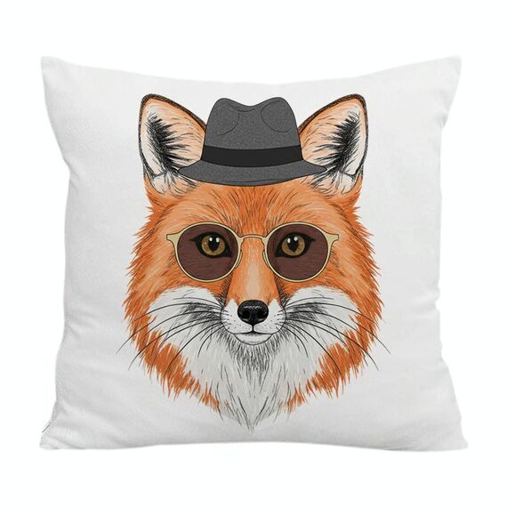 Federa per cuscino da divano stampata Gentleman Fox senza stampa centrale su richiesta, dimensioni: 35x35 cm (velluto di cristallo)