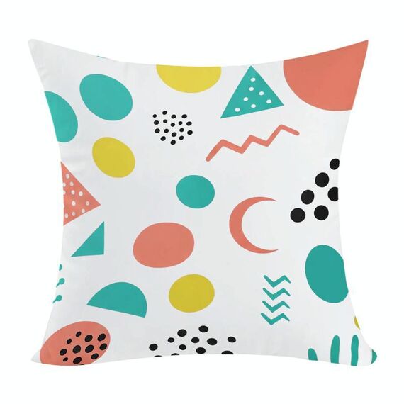 Federa per cuscino da divano con stampa geometrica, senza stampa centrale, su richiesta, dimensioni: 35x35 cm (peluche corto)