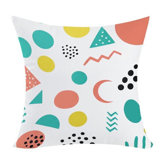 Federa per cuscino da divano con stampa geometrica, senza stampa centrale su richiesta, dimensioni: 35x35 cm (velluto color pesca)