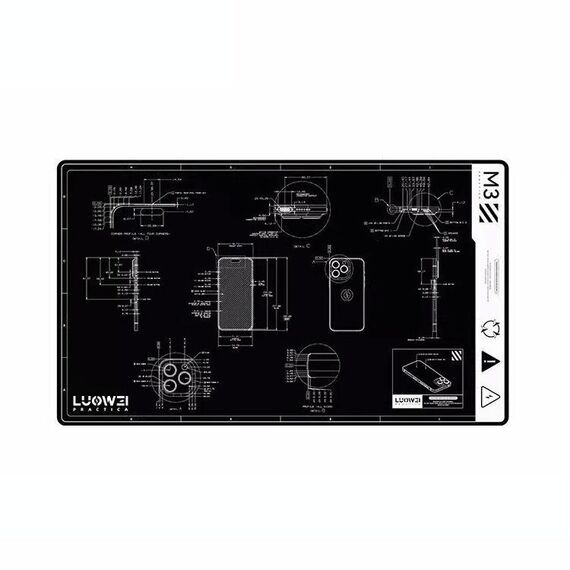 LUOWEI M3 27 pollici Cellulare Computer Riparazione Banco da lavoro Tappetino isolante termico Tappetino in silicone inodore resistente alle alte temperature