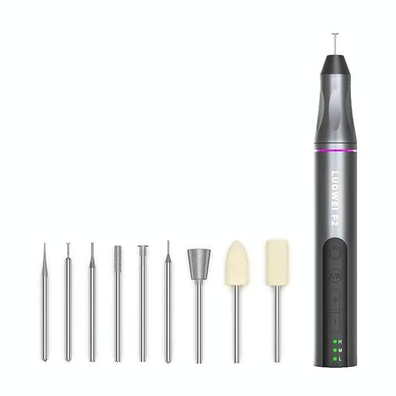 LUOWEI P2 con 8 teste di rettifica Penna di rettifica intelligente Macchina per rettifica e incisione elettrica portatile Piccola macchina per lucidatura elettrica
