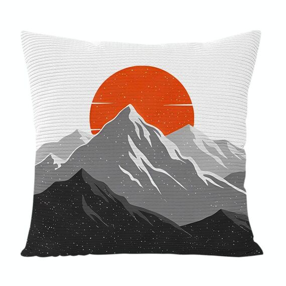 Cuscino per divano stampato Sunrise Mountain con stampa centrale su richiesta, dimensioni: 40x40 cm (velluto granulare Twill)