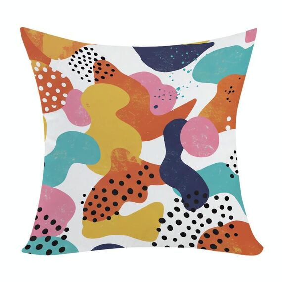 Cuscino per divano stampato Color Paradise con stampa centrale su richiesta, dimensioni: 40x40 cm (peluche corto)