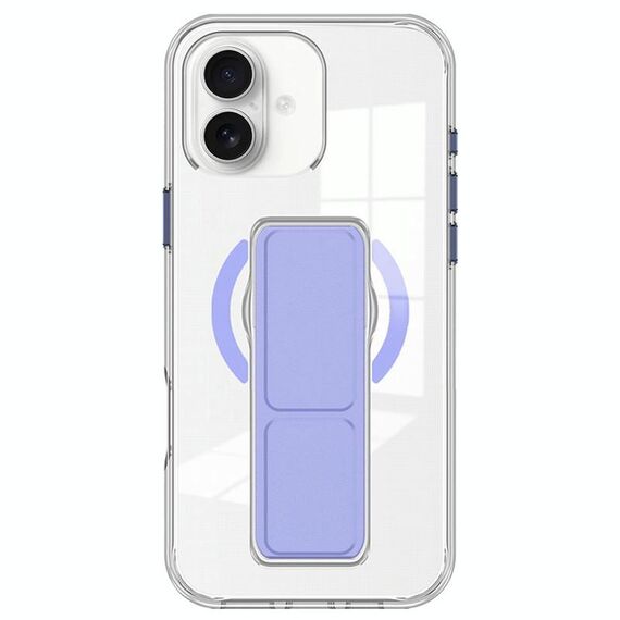 Per iPhone 16 Custodia per telefono MagSafe con cinturino trasparente (viola)