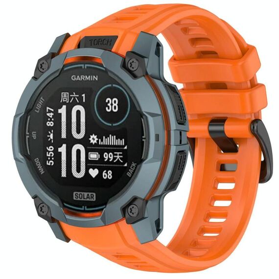 Per Garmin Instinct 3 AMOLED / Solar 45mm Cinturino da polso traspirante in silicone (arancione)
