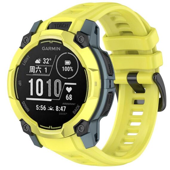 Per Garmin Instinct 3 AMOLED / Solar 45mm Cinturino da polso traspirante in silicone (giallo)
