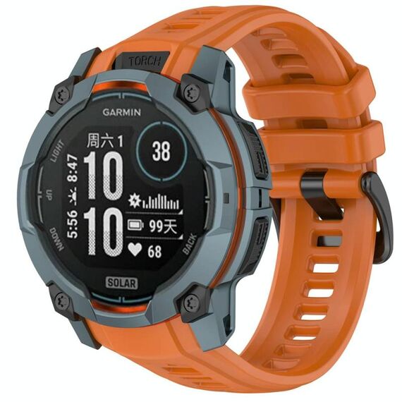 Per Garmin Instinct 3 AMOLED / Solar 50mm Cinturino da polso traspirante in silicone (arancione scuro)
