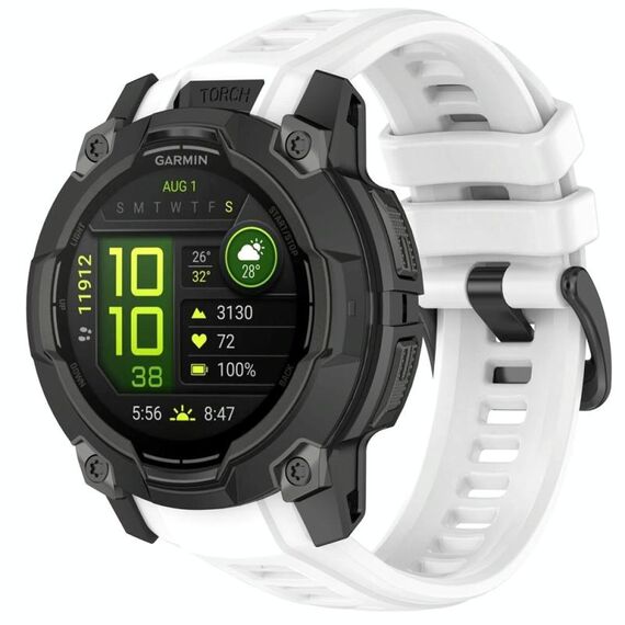 Per Garmin Instinct 3 AMOLED / Solar 50mm Cinturino da polso traspirante in silicone (bianco)
