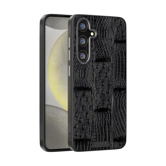 Per Samsung Galaxy S24 FE 5G ABEEL Beast Pattern 6D Micro-Embossed MagSafe Custodia per telefono in vera pelle (nero)