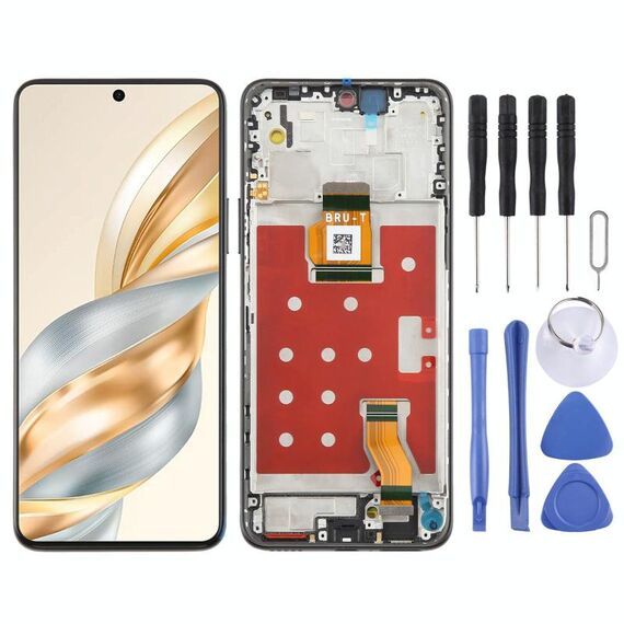 Per Honor X60 Schermo LCD originale Digitizer assemblaggio completo con telaio (nero)