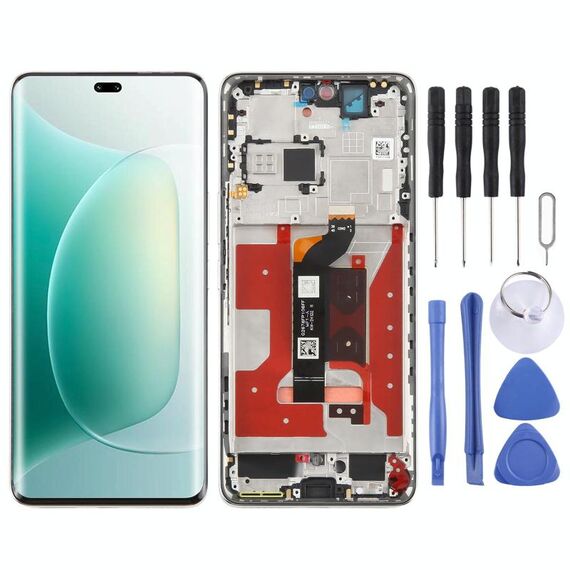 Per Honor 300 Pro Schermo LCD originale Digitizer assemblaggio completo con telaio (argento)