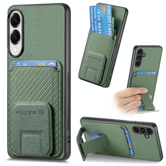 Per Samsung Galaxy S25 Edge 5G Custodia per telefono pieghevole in fibra di carbonio (verde)