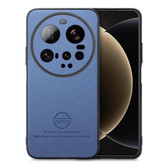 Per Xiaomi 15 Ultra Twill Fabric Custodia in pelle con retro in pelle (blu)