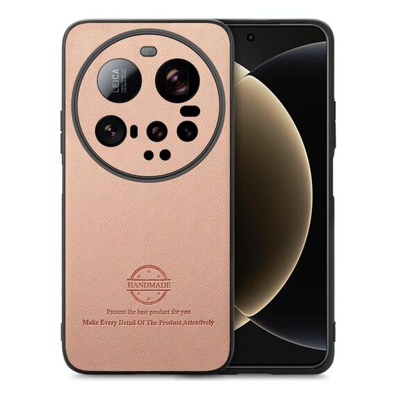 Per Xiaomi 15 Ultra Twill Tessuto Pelle Custodia Posteriore per Telefono (Rosa)